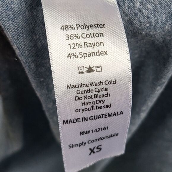 LuLaRoe IRMA Slate Blue High Low Tunic Tee Shirt XS (2/4/6) Short Sleeve Stretch - Picture 5 of 6